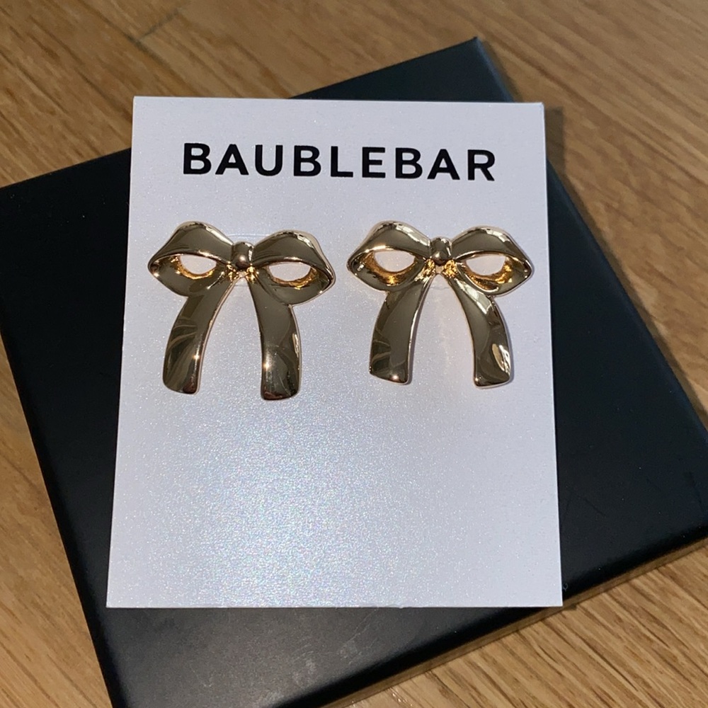 BaubleBar Gold Bow Earrings